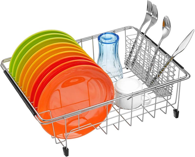 SANNO Silverware Organizer - Cutlery Utensil Holder Stainless Steel Drying Rack Drainer for Kitchen Silverware - Image 5