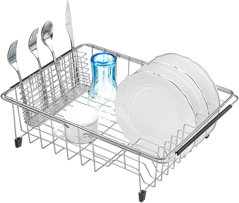 SANNO Silverware Organizer - Cutlery Utensil Holder Stainless Steel Drying Rack Drainer for Kitchen Silverware - Image 4