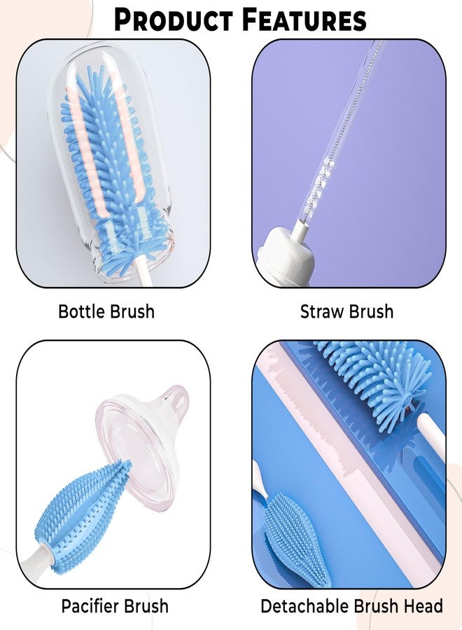 Bembika Baby Bottle Brushes: The Ultimate Bottle Brush Set for Your Baby's Feeding Bottle Brush and Nipple Cleaner Brush Needs Sky Blue Set of 3 - Image 4