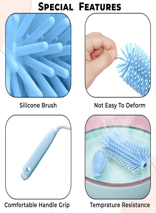 Bembika Baby Bottle Brushes: The Ultimate Bottle Brush Set for Your Baby's Feeding Bottle Brush and Nipple Cleaner Brush Needs Sky Blue Set of 3 - Image 5