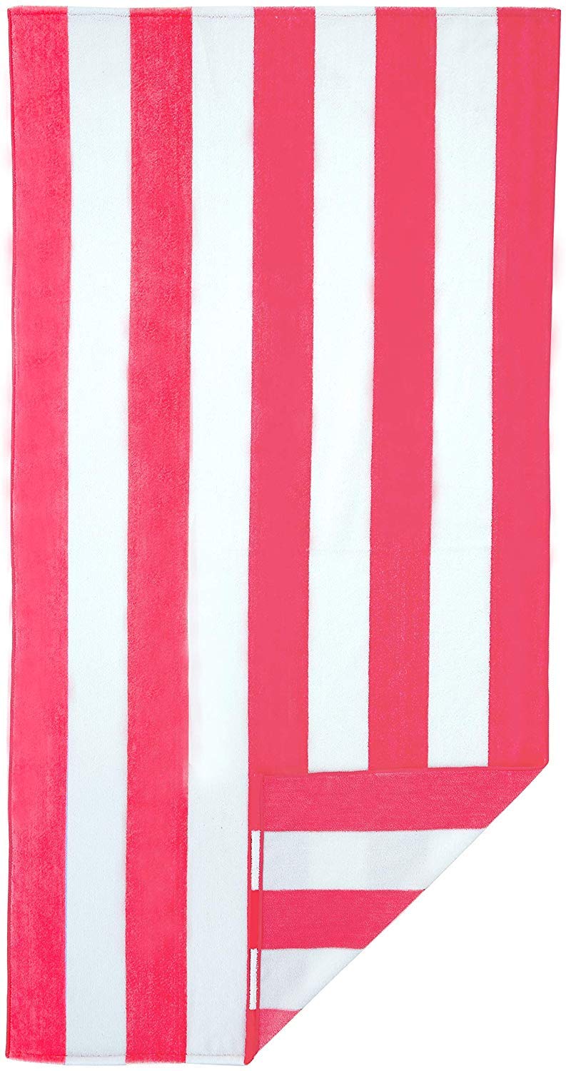 AMZ Large Beach & Pool Towel - 30"x60" Oversized Cabana Stripe, Hotel Quality-Luxuriously Soft, Absorbent & Plush Towel - Image 1