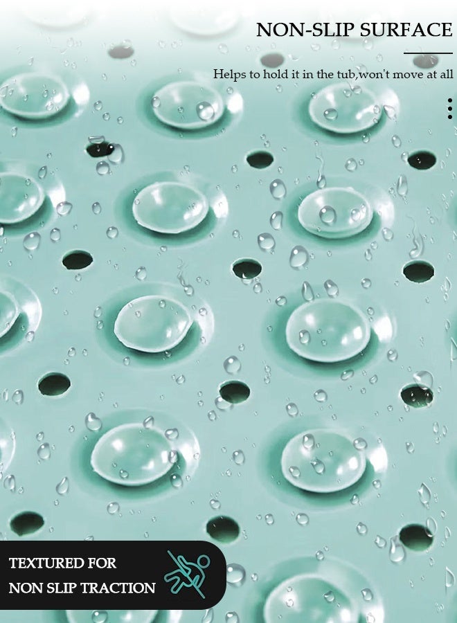 DUNISO Anti Slip Bathroom Mat Shower Mat Waterproof Mat Foot Massage Mat With Drain Holes And Suction Cups 35*69cm Bath Mat For Tub, Toilet And Bathroom Floors Green - Image 4