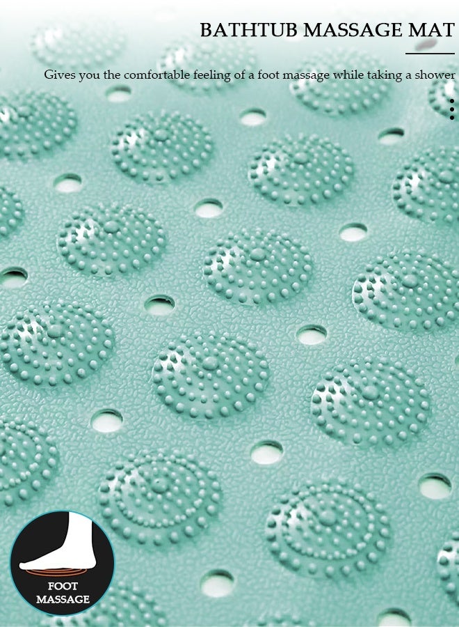 DUNISO Anti Slip Bathroom Mat Shower Mat Waterproof Mat Foot Massage Mat With Drain Holes And Suction Cups 35*69cm Bath Mat For Tub, Toilet And Bathroom Floors Green - Image 5