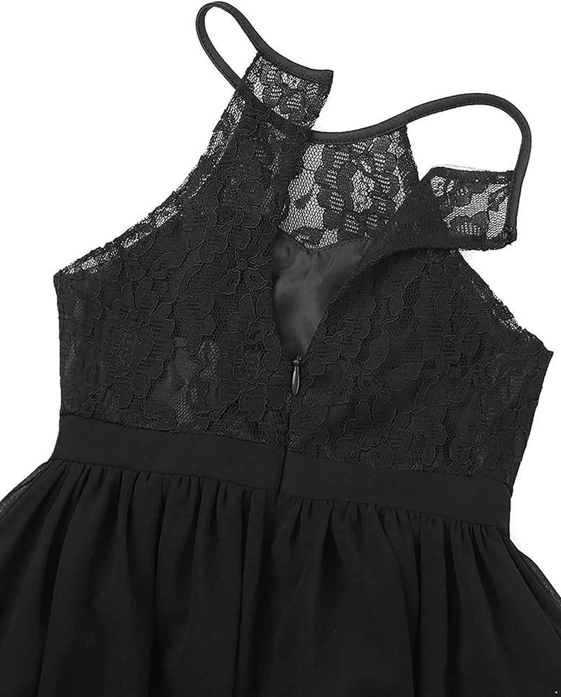 PINK WINGS Girls Georgette A-line Maxi Gown (4-5 Years, Black) - Image 4