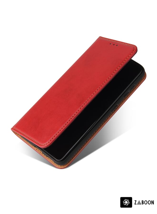 Zaboon Protective Case For Samsung Galaxy S21 FE 5G Fierre Shann PU Genuine Leather Texture Leather - Image 3