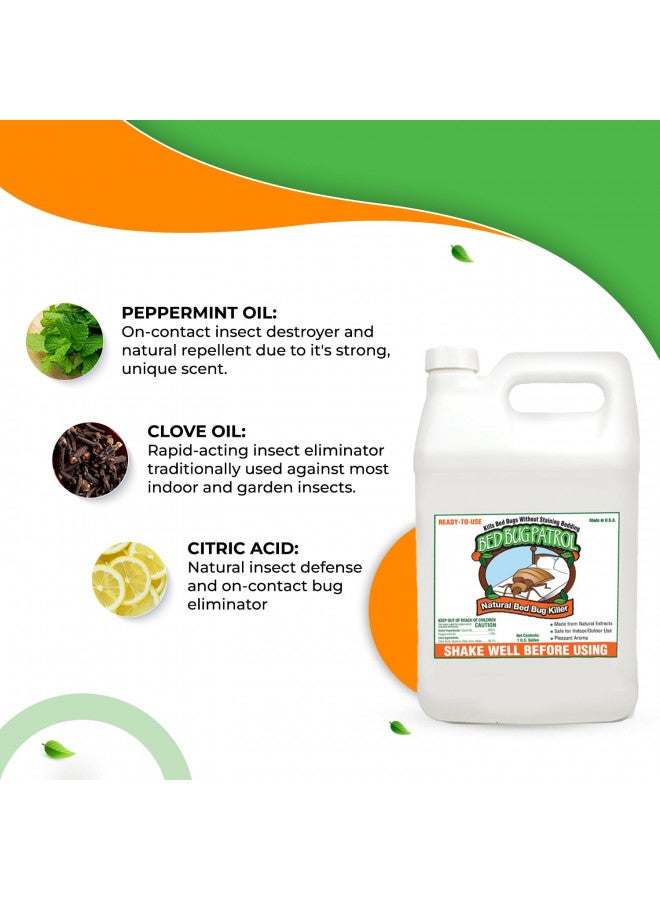 Bed Bug Patrol Natural Bed Bug Killer Spray, Child & Pet Friendly, Non-Toxic, Suitable for Home, Office, Vehicles, Mattresses & Furniture, 1 Gallon - 128oz (Refill) - Bug Spray Bed Bug Spray - Bug Bye - Image 1