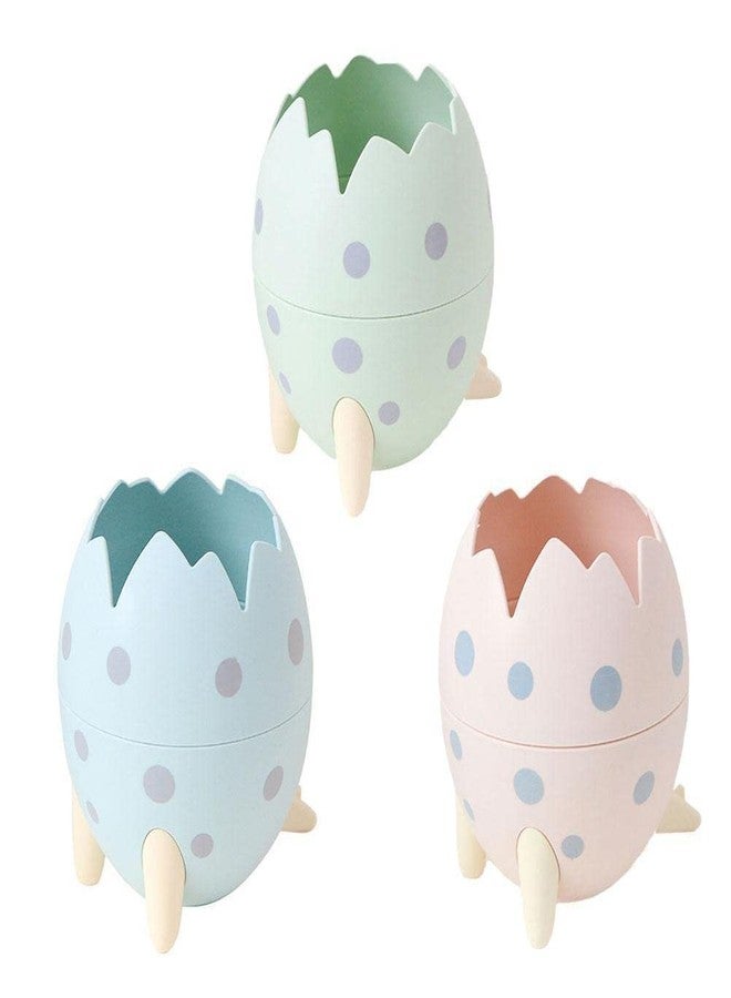 Dhakshy Dinosaur Egg Shape Plastic Pencil Holder Storage Box Desktop Organizer Pen Stand For Office & Study Table, Makeup Brush Holder, Stationary, Multicolor (1Pcs) (Green) - Image 3