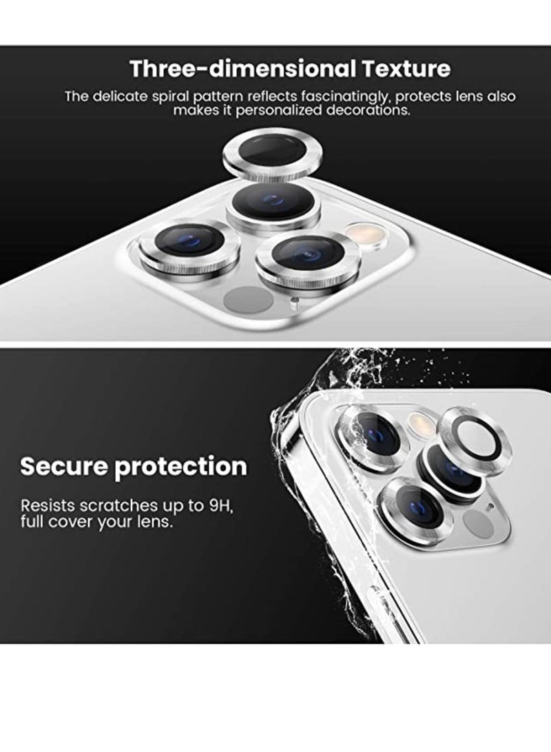 Yuwell iPhone 12 Pro Camera Lens Protector Compatible With Apple iPhone Keep Original Camera HD Glass iPhone 12 Pro Max Camera Lens Protector Silver - Image 4