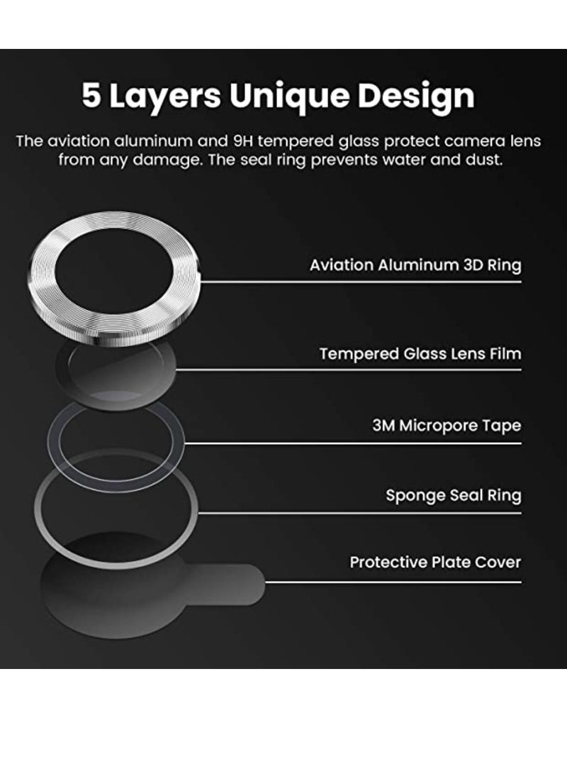 Yuwell iPhone 12 Pro Camera Lens Protector Compatible With Apple iPhone Keep Original Camera HD Glass iPhone 12 Pro Max Camera Lens Protector Silver - Image 3