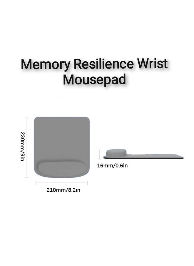 Ergonomic Mouse Pad Wrist Support, Comfortable Mouse Pad Wrist Rest, Relieve Wrist Pain Gel Mouse pad, Non-Slip Rubber Base Mousepad for Laptop (light gray）