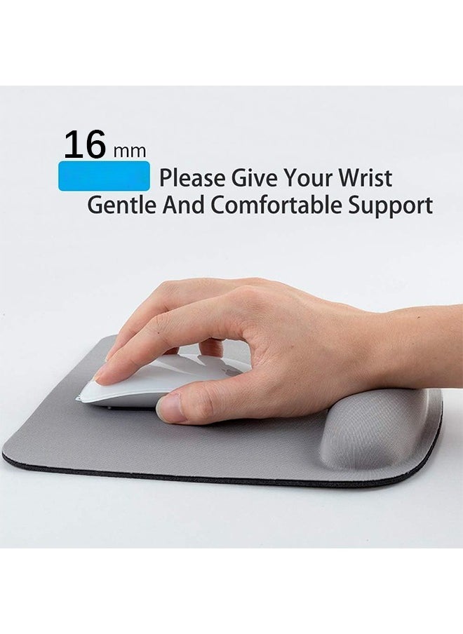 Ergonomic Mouse Pad Wrist Support, Comfortable Mouse Pad Wrist Rest, Relieve Wrist Pain Gel Mouse pad, Non-Slip Rubber Base Mousepad for Laptop (light gray）