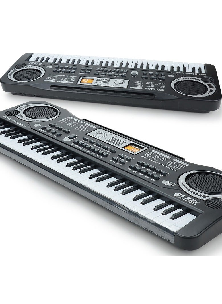 61 Key Digital Music Piano Keyboard for Kids Portable Electronic Musical Instrument Multi-function Keyboard with Microphone - Image 2