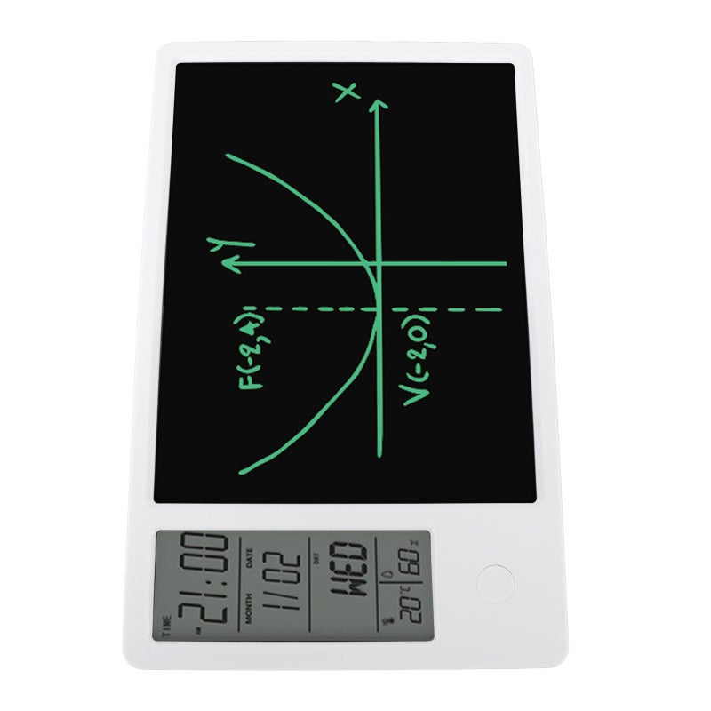 التقويم الإلكتروني مع لوحة كتابة LCD بحجم 9.5 بوصة - عرض درجة الحرارة والرطوبة تقويم رقمي للمكتب - Image 3