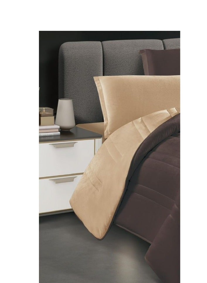 شي ديو ديو مفرش سرير نفرونص شتوي  بتصميم سادة وجهين ليمنحك الدفىء ، 4 قطع مقاس اللحاف 220x170 سم - Image 2