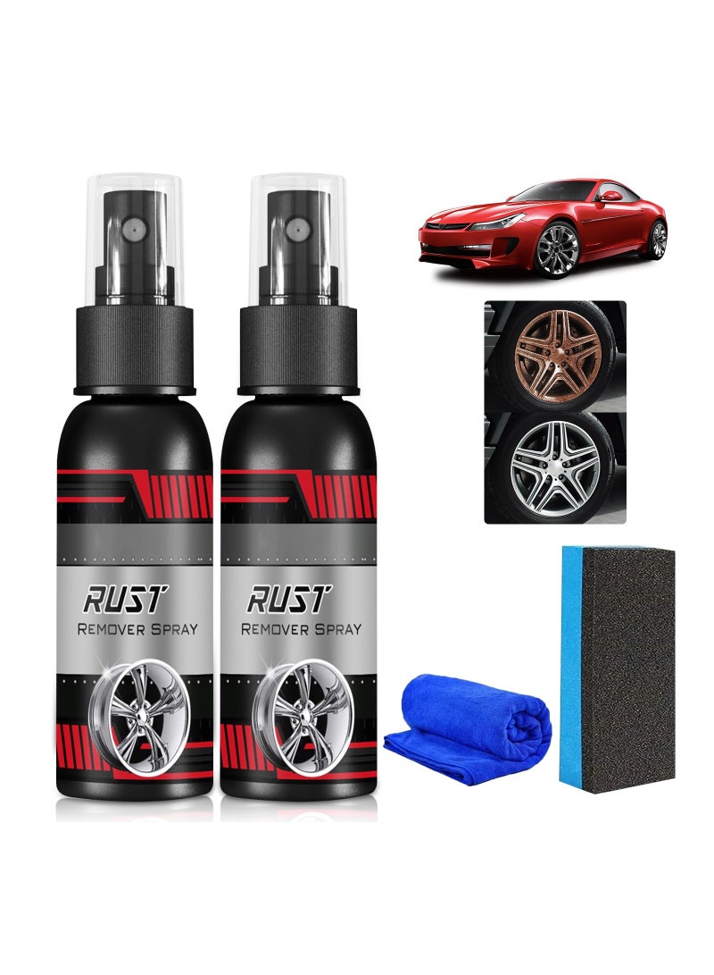 Rust Remover Spray for Metal - Multifunctional Car Rust Removal, Water-Based Rust Converter, Iron Powder Cleaner, Quickly Eliminates Rust Stains - 100ml (2 Pack) - Image 1
