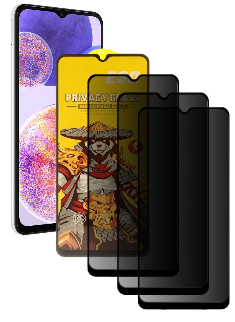 ESD 3 Pieces Tempered Dustproof Privacy Glass Screen Protector Compatible For Samsung Galaxy A23 4G - Image 1