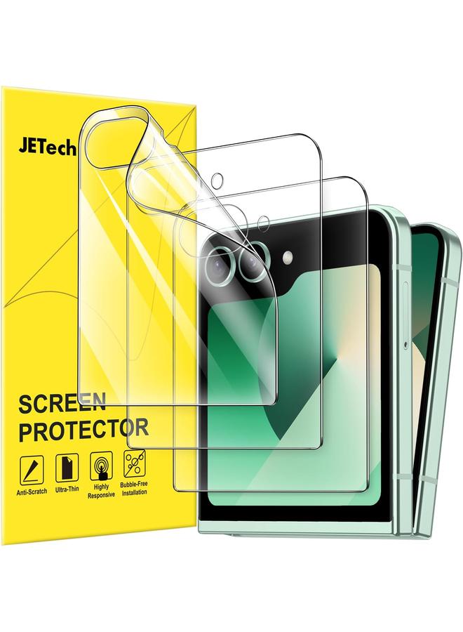 جي تيك واقي شاشة أمامي لهاتف Samsung Galaxy Z Flip 6 بتغطية كاملة من فيلم PET، عبوة من 3 قطع شفافة عالية الدقة - Image 1