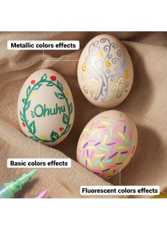 Ohuhu Ohuhu Paint Pens For Rock Painting Art, 40-Color Acrylic Markers Pen For Diy Ceramic, Water-Based Acrylic Ink Painting For Porcelain, Metal, Wood, Paint Marker Medium, Multicolor  - Image 4