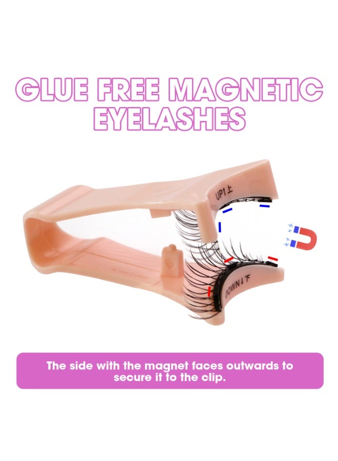 بقلم سابرينا رموش مغناطيسية، زوج واحد، لا حاجة للغراء، مجموعة رموش سهلة الاستخدام للمبتدئين مع أداة وضع، ملقط، مرآة، علبة، قابلة لإعادة الاستخدام، مظهر طبيعي - Image 2