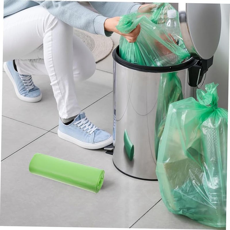 أكياس قمامة كبيرة قابلة للتحلل باللون الأخضر الفاتح 2 لفة لأوراق الفناء وأكياس نفايات المطبخ - Image 5