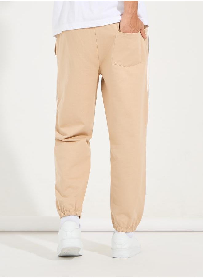 Styli - Relaxed Fit Terry Jogger with Piping Detail - Image 1
