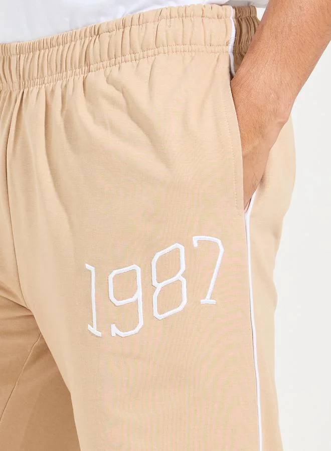 Styli Relaxed Fit Terry Jogger with Piping Detail