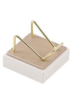 Wood & Brass Mineral Display Stand - Small Holder For Fossils, Gemstones, Crystals, & Seashells