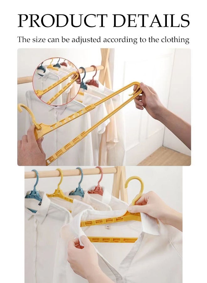 DUNISO 10Pcs Plastics Clothes Hangers Non-Slip Telescopic Clothes Hangers Space Saving Storage Organiser Hangers Multi-functional Durable Heavy Duty Strong Clother Hanger for Shirt Pants Dress - Image 2