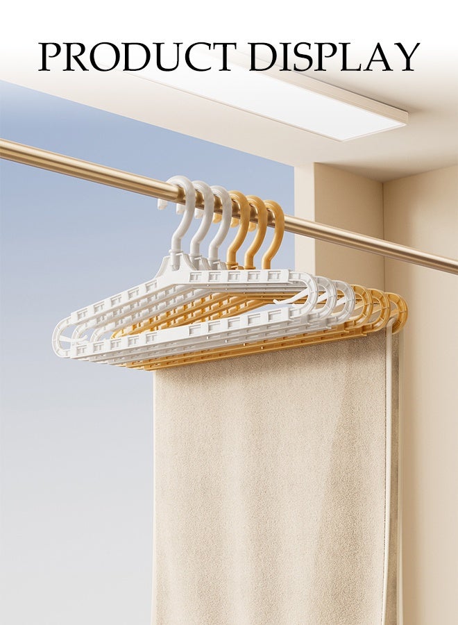 DUNISO 10Pcs Plastics Clothes Hangers Non-Slip Telescopic Clothes Hangers Space Saving Storage Organiser Hangers Multi-functional Durable Heavy Duty Strong Clother Hanger for Shirt Pants Dress - Image 5