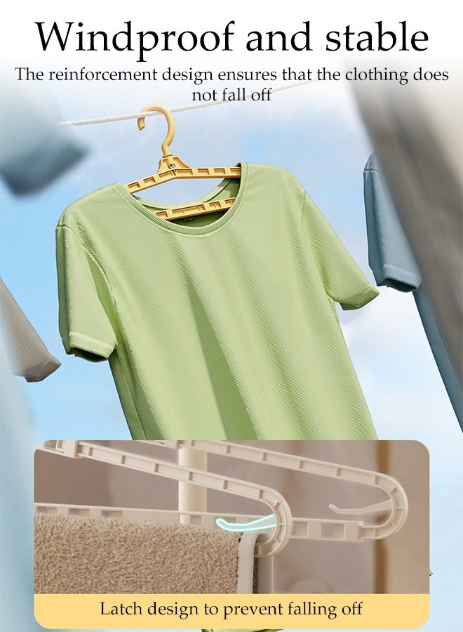 DUNISO 10Pcs Plastics Clothes Hangers Non-Slip Telescopic Clothes Hangers Space Saving Storage Organiser Hangers Multi-functional Durable Heavy Duty Strong Clother Hanger for Shirt Pants Dress - Image 3