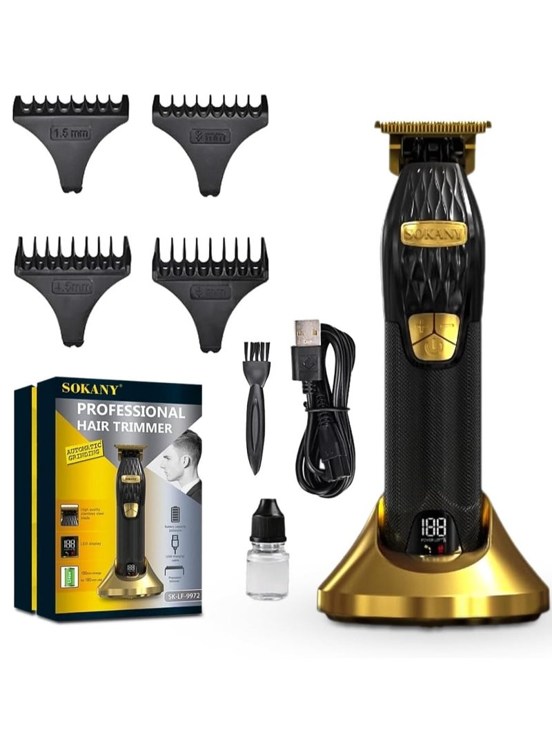 ماكينة الحلاقه الإحترافيه Sokany SK-LF-9972 بقاعدة شحن و سرعات متعددة و شاشة LCD - Image 1
