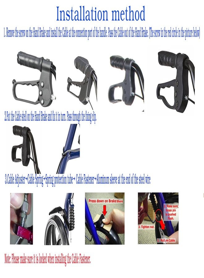 ForconMed Rollator Brake Cable Replacement,48.8'' for The All Brands Majority of and Heavy Rollator,Rollator General Parts,Universal Parts,20 Piece Set.(20Pcs/Pkg,Black) - Image 5