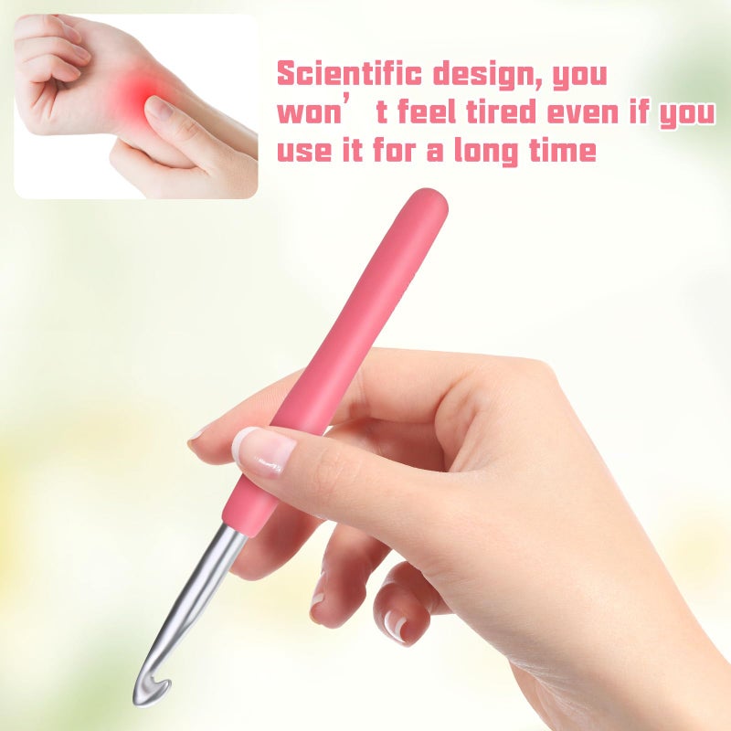 SHWAKK Crochet Hook, 8.0 mm Ergonomic Crochet Hook, Crochet Needles for Arthritic Hands,Knitting Needles with Soft Handle Beginners and Experienced Hobbyists (8.0 mm) - Image 4