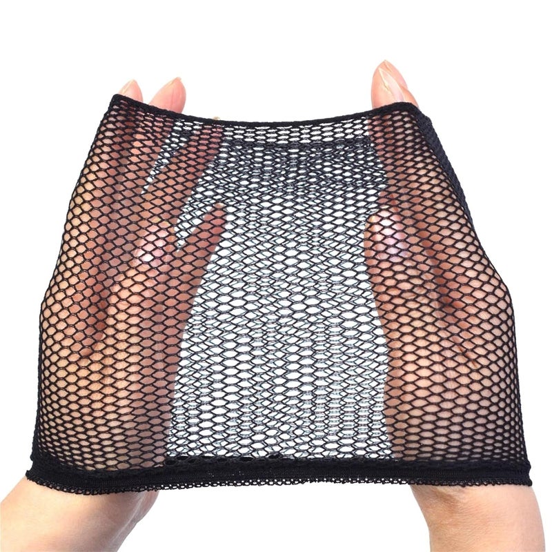 Black Wig Cap 30PCS Open Ended Hair Net Mesh Stocking Cap Weaving Hairnet Accessories - Image 5