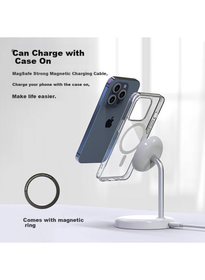 Gdgo 2-in-1 Wireless Charger Magsafe Magnetic 15w Phone Earphone Desktop Vertical Fast Charging Stand Base For Apple Iphone 16/15/14 Compatible With Qi2 - Image 4
