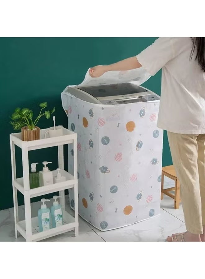 كفر غسالة اوتوماتيك مقاوم للماء بجودة عالية، مفرش غسالة وغطاء غسالة اتوماتيك، حماية ضد الرطوبة والغبار، كفر غسالة اوتوماتيك وتر بروف وزانوسي، كفر غسالة فوق اوتوماتيك وتر بروف، غطاء مشمع للغسالة تحميل علوي كامل بتصميم عشوائي، غطاء ضد الماء للغسالة والمجفف، حافظ غسالة اتوماتيك مقاس 56×54×86 سم - Image 2