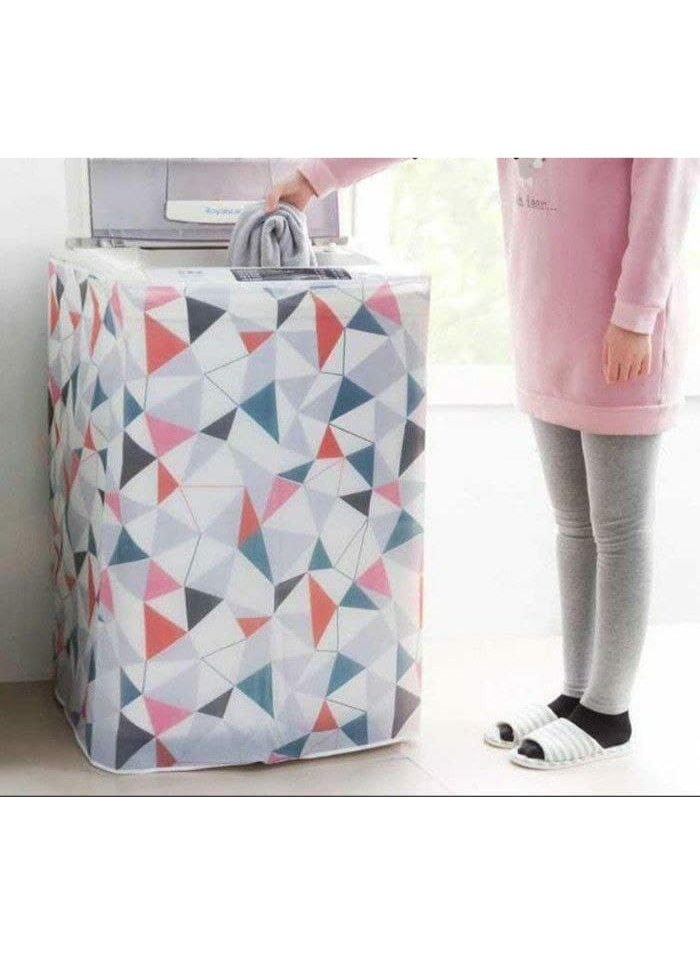 كفر غسالة اوتوماتيك مقاوم للماء بجودة عالية، مفرش غسالة وغطاء غسالة اتوماتيك، حماية ضد الرطوبة والغبار، كفر غسالة اوتوماتيك وتر بروف وزانوسي، كفر غسالة فوق اوتوماتيك وتر بروف، غطاء مشمع للغسالة تحميل علوي كامل بتصميم عشوائي، غطاء ضد الماء للغسالة والمجفف، حافظ غسالة اتوماتيك مقاس 56×54×86 سم - Image 5