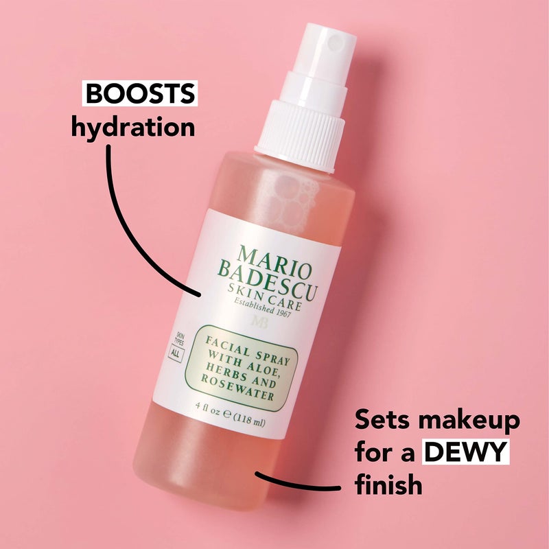 Mario Badescu Facial Spray with Aloe, Herbs and Rose Water for All Skin Types, Face Mist that Hydrates, Rejuvenates & Clarifies, 8 & 4 FL OZ Combo - Image 3