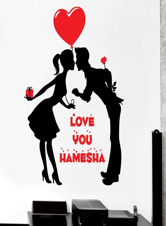 Walltech Love You Hamesha Wall Sticker| Beautiful Design Wall Decoration Sticker - Image 1