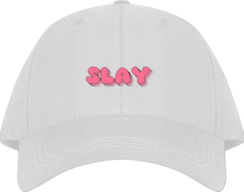 SLAY Plain unisex baseball cap White