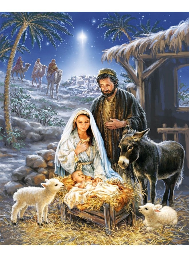 Springbok- Savior is Born 1000 Piece Jigsaw Puzzle - A Nativity Scene is Beautifully Illustrated Celebrating The Meaning of Christmas - Image 1