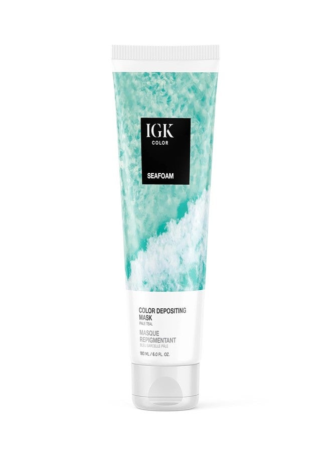 IGK Hair Gloss Toner & Color Depositing Mask | Pale Teal Semi-Permanent | Vegan + Cruelty Free | Seafoam - Image 1