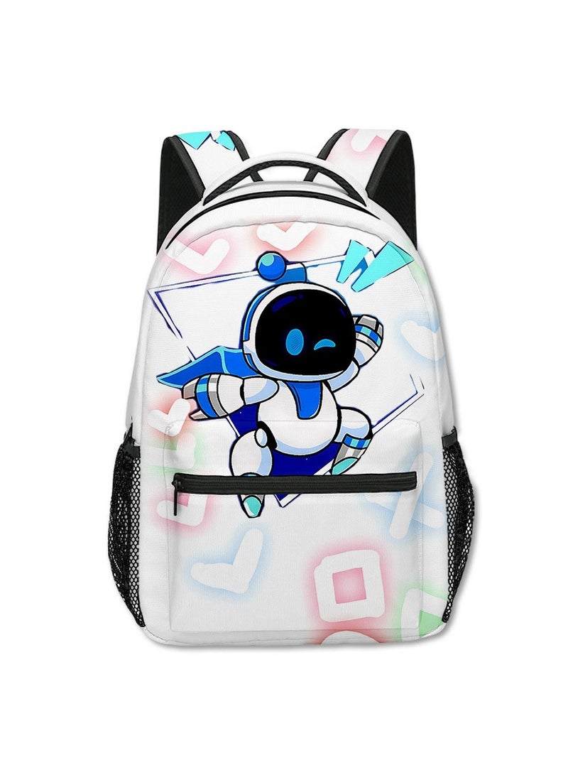 general 3D new universe robot astro bot primary and secondary school schoolbag children's backpack backpack suitable for children aged 5 to 13 - Image 1