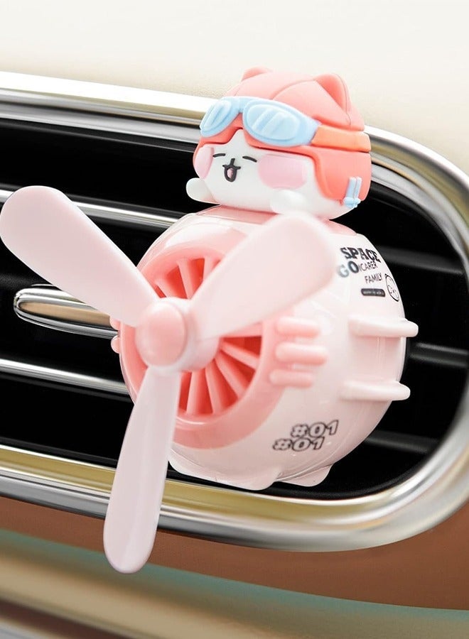 كيلا معطر جو للسيارة على شكل قطة بايلوت يدور 360 درجة، مع ضوء LED ورائحة العود العربي، معطر جو للسيارة مقاوم للحرارة (60 درجة مئوية) للنساء - Image 3