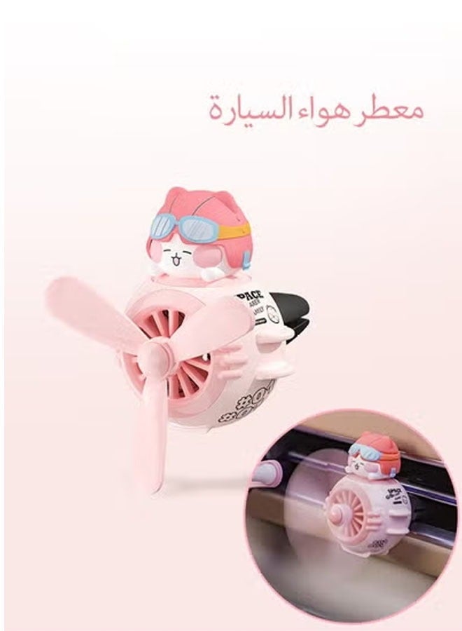 كيلا معطر جو للسيارة على شكل قطة بايلوت يدور 360 درجة، مع ضوء LED ورائحة العود العربي، معطر جو للسيارة مقاوم للحرارة (60 درجة مئوية) للنساء - Image 2