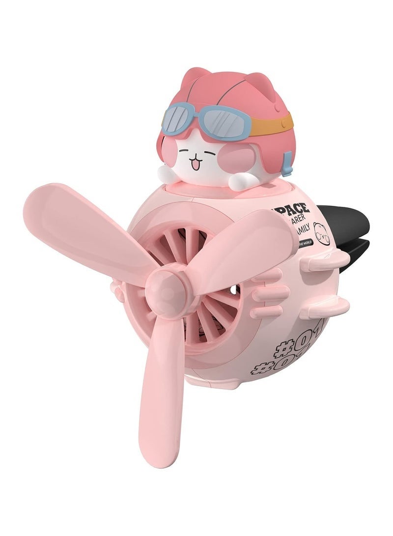 كيلا معطر جو للسيارة على شكل قطة بايلوت يدور 360 درجة، مع ضوء LED ورائحة العود العربي، معطر جو للسيارة مقاوم للحرارة (60 درجة مئوية) للنساء - Image 1