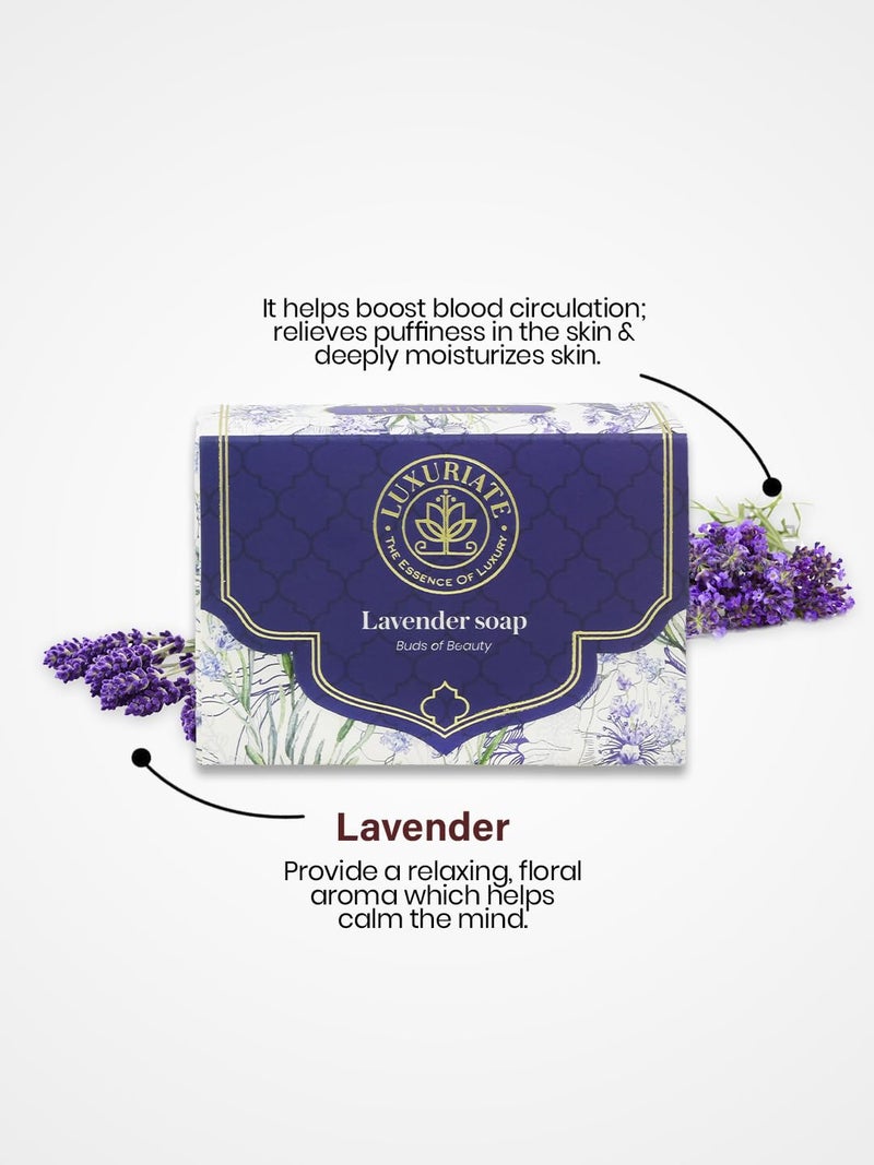 LUXURIATE Combo of Rose Neem Turmeric Aloevera Vanilla Lavender Soap 125gm Pack of 4 Luxury Premium Soap Natural Soap Handmade Organic Soap - Image 2