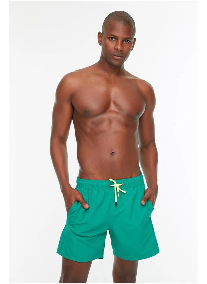 trendyol - Green Men's Basic Standard Size Swimsuit Sea Shorts - Image 1