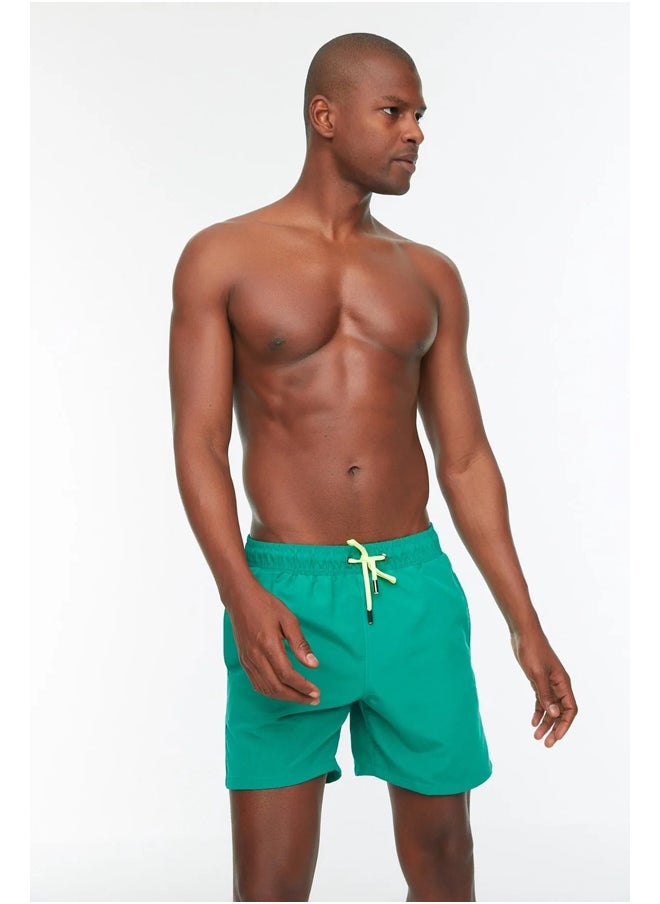 trendyol - Green Men's Basic Standard Size Swimsuit Sea Shorts - Image 1