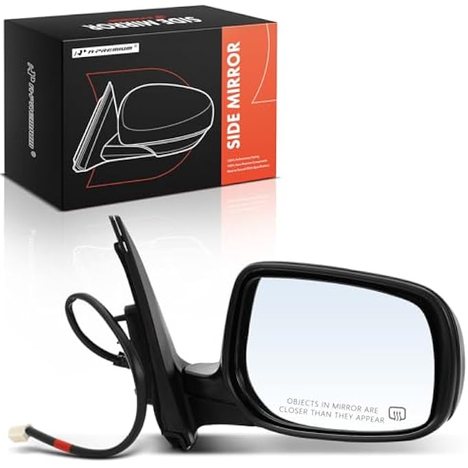 HP Passenger Side Power Door Mirror Compatible With Toyota Corolla 2009 2010 2011 2012 2013  Heated Manual Folding Black Outside Rear View Mirror  North America Built  Replace 8791012D60 - Image 1